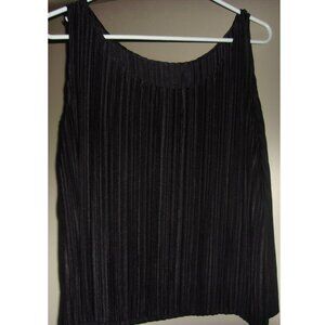 Adrian Jordan Black Ribbed Tank Top Large